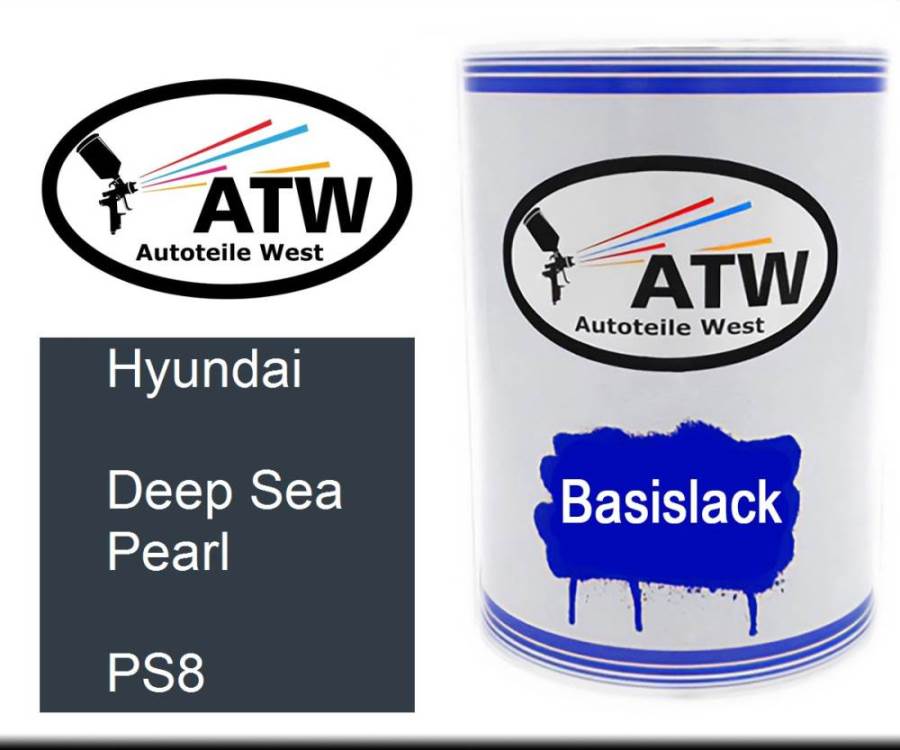 Hyundai, Deep Sea Pearl, PS8: 500ml Lackdose, von ATW Autoteile West.